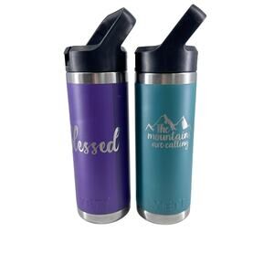 YETI Rambler 18oz Bottles with Straw Lid – Blessed & The Mountains Are Calling